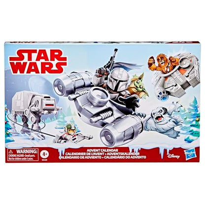 STAR WARS Advent Calendar, 24 Pieces Including Micro Figures & Vehicles, Countdown Calendar, Surprise Toys for Boys & Girls Ages 4+ (Amazon Exclusive)