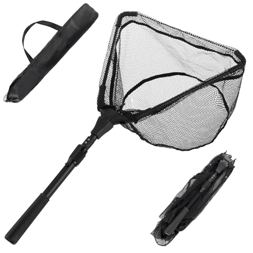 8-Inch Fishing Net - Lightweight Aluminum, Steel, and Nylon Bait Net for Catch and Release or Sport Fishing in Salt and Freshwater by Wakeman - size: 28" x 16" x 1"