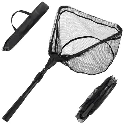 8-Inch Fishing Net - Lightweight Aluminum, Steel, and Nylon Bait Net for Catch and Release or Sport Fishing in Salt and Freshwater by Wakeman - size: 28" x 16" x 1"
