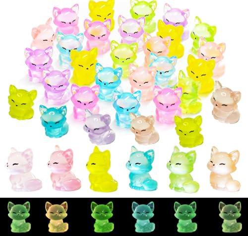 30PCS Mini Fox Decor for Dollhouse Resin Animal Tiny for Crafts Micro Miniature Foxs for Fairy Garden Dollhouse Micro Landscaping Decoration (Fox 2) - style: FOX 2
