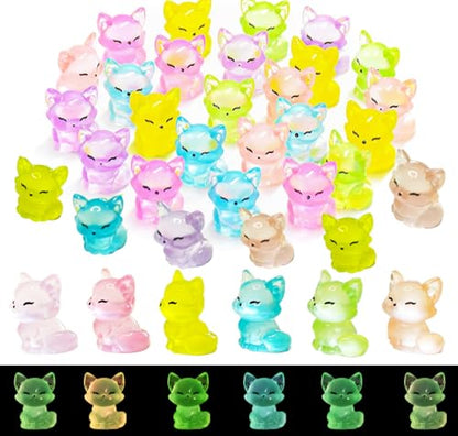 30PCS Mini Fox Decor for Dollhouse Resin Animal Tiny for Crafts Micro Miniature Foxs for Fairy Garden Dollhouse Micro Landscaping Decoration (Fox 2) - style: FOX 2