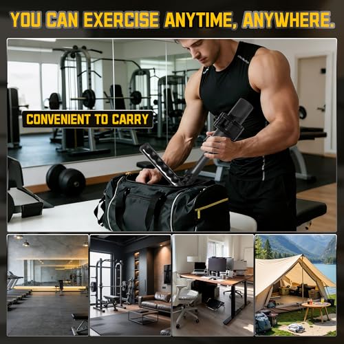 Strong Arm Forearm Trainer & Wrist Strengthener, Adjustable Alloy Steel Forearm Bar Grip Trainer with Non-Slip Handle & Clamp, Portable Forearm Exerciser for Home Office Gym