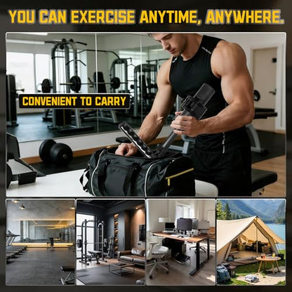 Strong Arm Forearm Trainer & Wrist Strengthener, Adjustable Alloy Steel Forearm Bar Grip Trainer with Non-Slip Handle & Clamp, Portable Forearm Exerciser for Home Office Gym