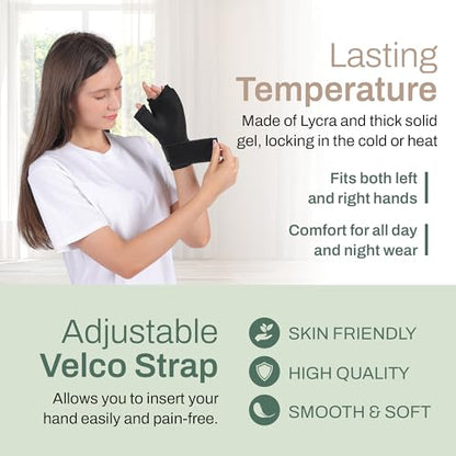 Wrist Ice Pack Wrap - Hot and Cold Gel Thumb & Hand Ice Pack Glove for Arthritis Relief | Microwavable & Freezer Safe, Dual Therapy for Carpal Tunnel, Tendonitis, Swelling, Targeted Relief for Hand - style: Arthritis Glove
