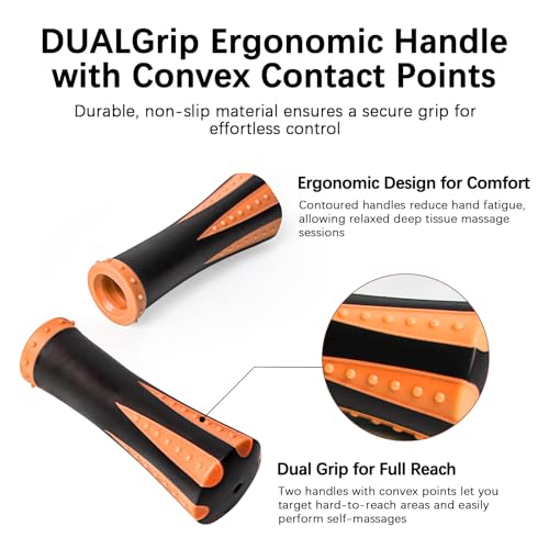 Muscle Roller Massage Roller Stick- Deep Tissue Fascia Blaster for Myofascial Pain Relief, Lymphatic Drainage & Body Sculpting, Handheld Physical Therapy & Recovery Tool (Orange Black) - color: Orange Black