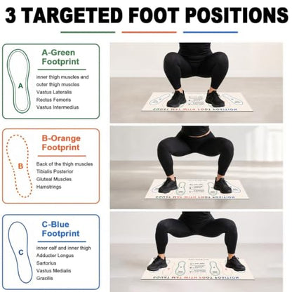 Squat Mat with Foot Position,Non-Slip Workout Mat for Squat & Leg Exercises - color: Beige