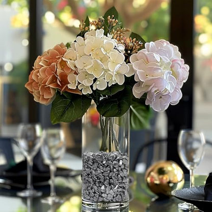 HappyFiller 3-7mm Candle Holder Mini Rocks,Vase Fillers Small Gravels Stones,Terrarium Succulent Planter Soil Cover Decor Pebbles,Aquarium Fishbowl Granule,Crushed Glass,Silver 0.81 LB - color: Silver