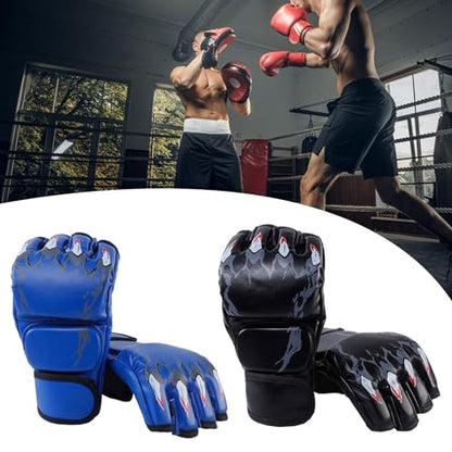Generic 2 Pairs MMA Gloves Martial Arts Bag Gloves Boxing Fight Gloves Kickboxing Gloves for Sparring - color: Black and Blue
