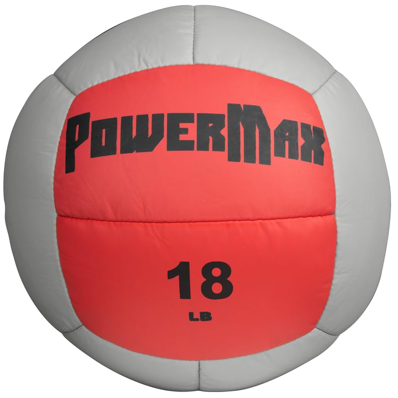 Gill Athletics PowerMax Soft Shelled Medicine Ball - Weighted Workout Ball, 14 Inch Diameter Med Ball, Medicine Balls for Exercise, Wall Ball for Strength Training - style: 18 LB