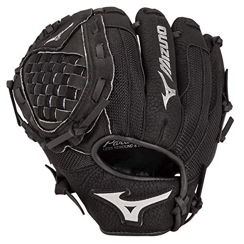 Mizuno Prospect PowerClose Youth Baseball Glove Series I V-Flex Notch I Parashock Palm Pad I Buttersoft Palm Liner - color: Black|Tartan Flex Web, size: 10"|All Positions|Ages 3-6