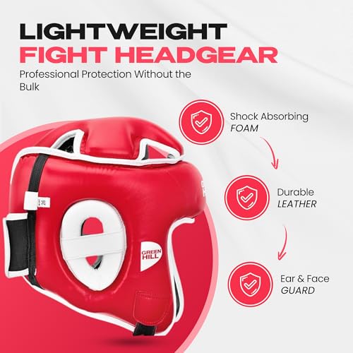 Boxing Headgear for Men and Women MMA Headgear Muay Thai Head Gear – Sparring Gear, Professional Training Headgear Head Guard Win from Green Hill - size: Large