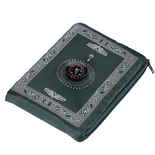 Anlising 1 Pieces Portable Travel Prayer Mat with Compass, Waterproof Polyester Prayer Rug, Muslim Travel Prayer Mat, for Ramadan Gifts (60cm×100cm)