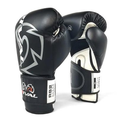 RIVAL Boxing RB2 2.0 Super Bag Gloves, Hook and Loop Closure - High-Density, Multi-Layered Padding, and Breathable Mesh Palm - color: Black, size: X-Large