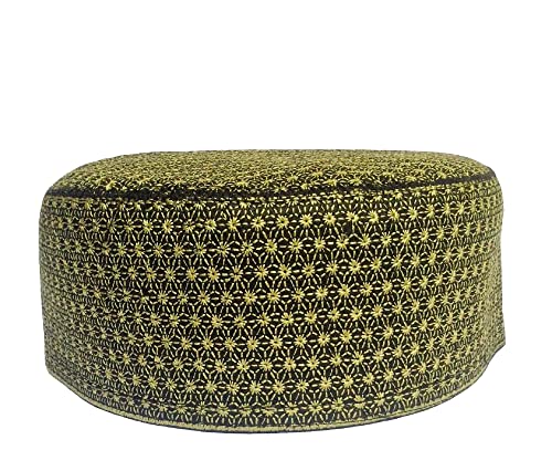 Kufi Men's Unisex Caps Muslim Men Prayer Cap Ramadaan Caps Eid Kufis Handmade Namaz Hat Beanie - color: Green, size: Large
