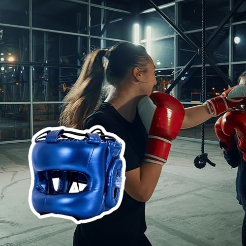 Adjustable Boxing Headgear with Full Coverages Protections Easy Liners Kickboxing Helmet for Athletes Present Muay Thai Helmet - color: gold