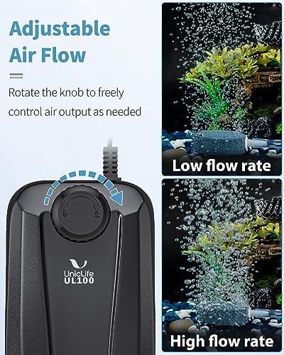 Uniclife Aquarium Air Pump Dual Outlet Fish Tank Aerator with Accessories for 5-200 Gallon Tank - style: 100 - 200 Gallons