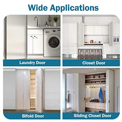 Bifold Closet Door Hardware Kits for Bi fold Sliding Folding Accordion Door | 4 Pack Bifold Door Repair Kit Replacement Parts Include Top & Bottom Bracket, 3/8" Pivot, 7/8" Guides Wheel, Easy to Install - style: 4 Pack Sliver