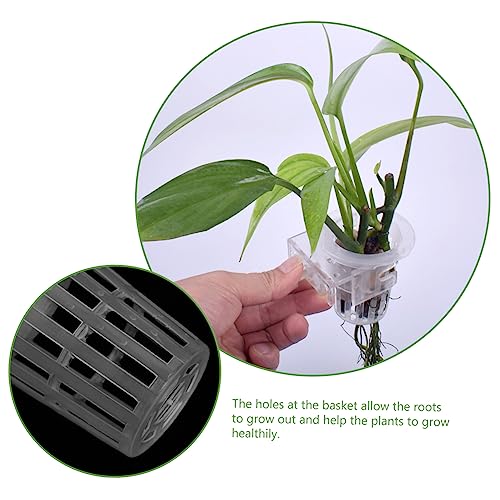 2Pcs Hanging Aquarium Plant Holder Acrylic Aquatic Plant Pots for Freshwater Fish Tank for Live Aquatic Plants Durable and Lightweight Design