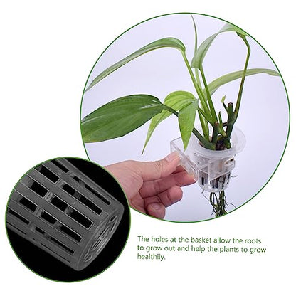 2Pcs Hanging Aquarium Plant Holder Acrylic Aquatic Plant Pots for Freshwater Fish Tank for Live Aquatic Plants Durable and Lightweight Design