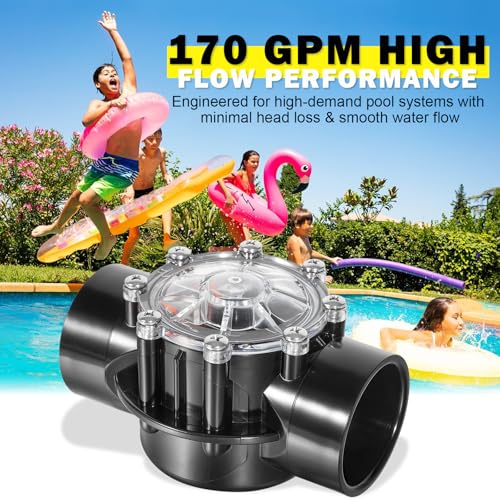 Replacement for Jandy 7305 Check Valve 180° 2" to 2.5" – CPVC Pool/Spa Straight Through Flow Valve,Clear Lid, Stainless Steel Spring, Compatible with Jandy Pro Series –170 GPM Rated - for Pools & Spas