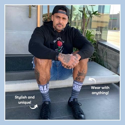 Men's – Christian Crew Socks for Men with Scripture | Moisture-Wicking | Easter Gift Idea - color: Philippians 4:13