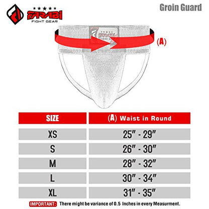 Farabi Sports Elasticated Groin Guard for Men Boxing Groin Protector for MMA, BJJ, Karate, Martial Arts & Combat Sports - Ventilated Protective Cup Guard - size: Small