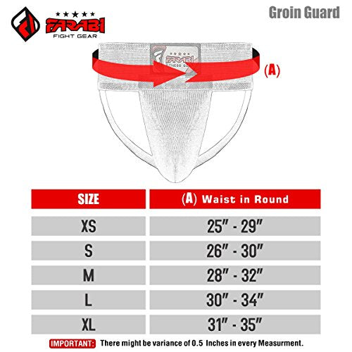 Farabi Sports Elasticated Groin Guard for Men Boxing Groin Protector for MMA, BJJ, Karate, Martial Arts & Combat Sports - Ventilated Protective Cup Guard - size: Large