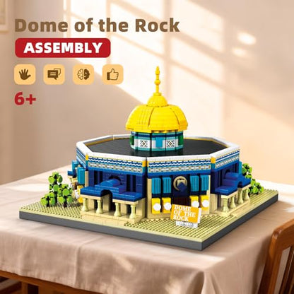 Dome of The Rock Building Blocks Sets Islamic Architecture Building Kits World Famous Landmark Model Toys Eid Gifts for Muslim Adults Kids 983PCS - style: Dome of The Rock
