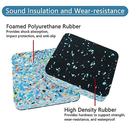 Luwint Treadmill Mat Pads, Rubber Foam Padding, Sound Isolation, Anti Vibration, Shock Absorbing, Noise Reduction Floor Protection Sheets for Treadmill, Washer Machine, Exercise Equipment - color: 8 Pcs