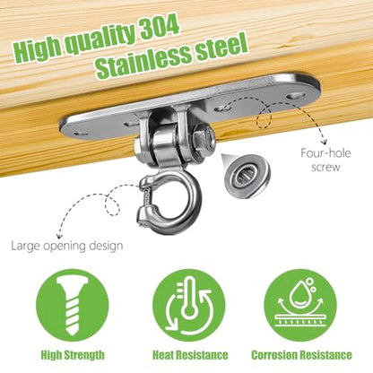 Swing Hanger Accessories Heavy Duty Smooth Operation with 180° Swing Bearings 800lb Capacity for Indoor Outdoor Swing Chairs Hammocks Playgrounds Yoga - size: size 7