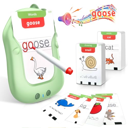Talking Flash Cards for Kids 336 Words Reusable Writing & Drawing Phonics Learning Toys, Montessori Autism Sensory Speech Therapy Toys, Ideal Learning Toys for 2-6 Year Old Girls Boys