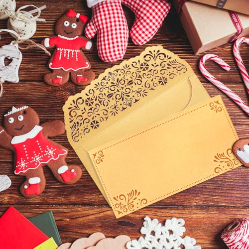 WorldBazaar 24PCS Gold Glitter Money Envelopes for Cash - size: 6.8 inches by 3.3 inches