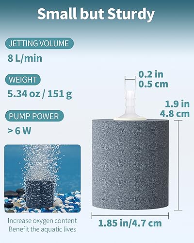 Pawfly Aquarium Air Stone 2 Inch Fish Tank Air Stone Bubbler Cylindrical Bubble Release Tool Oxygen Diffuser for Air Pump Fish Tank Bucket Small Pond and DWC System, 2 Pack - size: 2x2" (2 Pack)