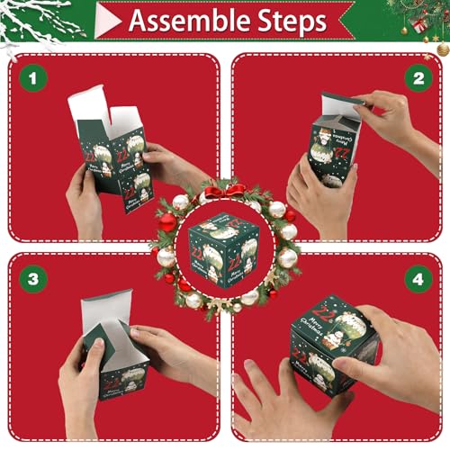 ONESING DIY 2025 Christmas Advent Calendar Boxes - 24 Days Countdown Calendar Gift for Adults and Kids Christmas Colorful Cardboard Number Boxes Make & Fill Your Own Advent Calendar Boxes-24 Pcs - color: Style-G