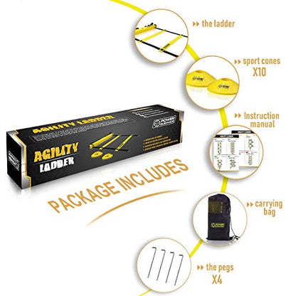 POWER GUIDANCE Agility Ladder (20 Feet) for Speed Agility Training&Pull Up Assist Bands Heavy Duty Resistance Band Mobility