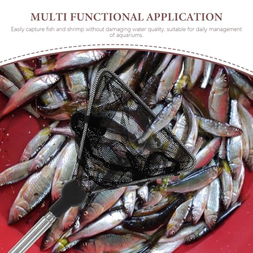 2pcs Fine Mesh Aquarium Fish Nets with Stainless Steel Handle Small Nylon Shrimp and Fish Catch Nets for Freshwater and Saltwater Tanks and Adults