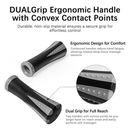 Muscle Roller Massage Roller Stick- Deep Tissue Fascia Blaster for Myofascial Pain Relief, Lymphatic Drainage & Body Sculpting, Handheld Physical Therapy & Recovery Tool (Gray Black-) - color: Grey Black
