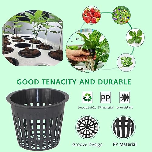 50 PCS 3 Inch Heavy Duty Net Pots,Hydroponic Cups,Garden Slotted Mesh Net Cups,Plant Nursery Net Pots for Hydroponics - size: 3inch