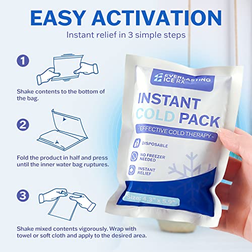50 Pack - Instant Cold Packs - Instant Ice Packs for Injuries | Disposable Cold Compress Ice Pack for Pain Relief, Swelling, Inflammation, Sprains, Toothache - Cold Pack for Athletes - style: 50 Pack