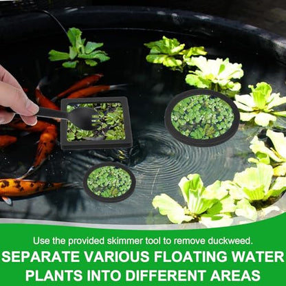 6PCS Aquarium Floating Plant Corral, Black EVA Fish Feeding Ring Set, Fish Tank Accessories for Mini Betta Tank, Floating Plants Holder|Feeder|Corral(3 Round + 3 Square) - style: 3 Round & 3 Square