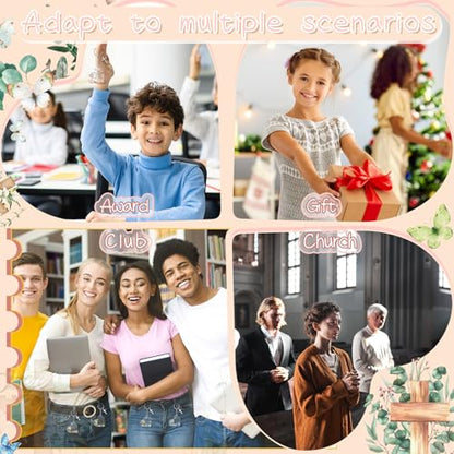 Sureio 30 Pcs Spanish Christian Keychain Gift Bulk Women Religious Cross Inspirational Bible Verse Acrylic Keychains Llaveros Cristianos En Español for Church Member Teacher Student (Cute Heart) - style: Cute Heart