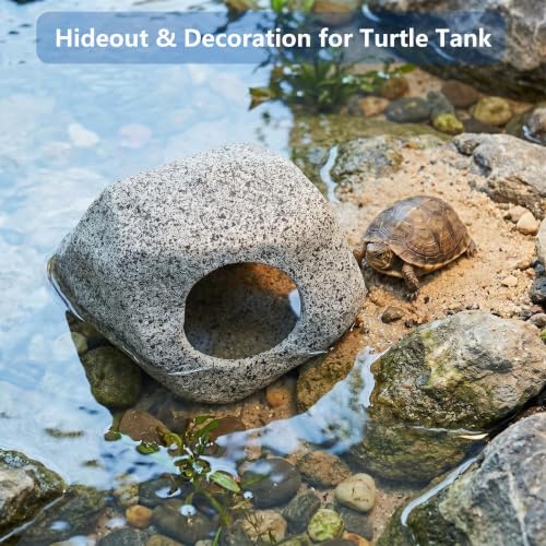 SpringSmart Aquarium Hideaway Rock Cave for Aquatic Pets to Breed, Play and Rest, Safe and Non-Toxic Ceramic Fish Tank Ornaments, Decor Stone for Betta