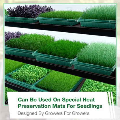 10 Pcs Seed Starter Kit 72 Cell Seedling Starting Trays and 1020 Trays No Holes Plant Growing Nursery Pots for Gardening Germination Propagation (Green)