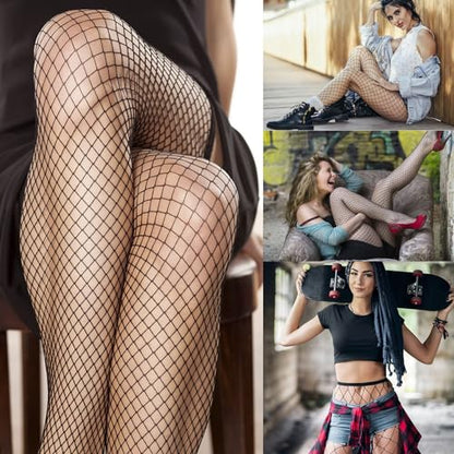 Black Fishnet Stockings for Women, Fishnet Tights Plus Size One Size Fit All - color: Black2, size: One Size
