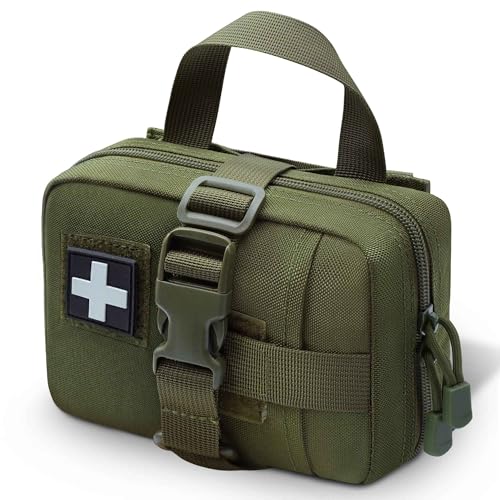 Upgrade Molle Rip Away Ifak Pouch, Tactical Small Belt First Aid Pouch Medical Utility EMT Pouch Only - color: ARMY GREEN