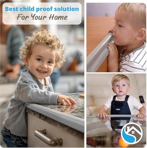 Furniture Edge Guards | 16ft Protective Foam Cushion | Baby Child Proofing Set NonToxic for Table, Fireplace, Countertop | Gray - color: Gray, size: 16ft