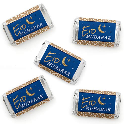 Ramadan - Eid Mubarak Mini Candy Bar Wrapper Stickers - 40pc