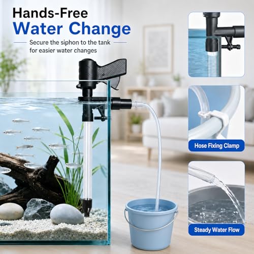 Fish Tank Cleaner Kit, Gravel Vacuum for Aquarium, Aquarium Vacuum & Siphon, Fish Tank Cleaning Kit, Aquarium Vacuum Gravel Cleaner