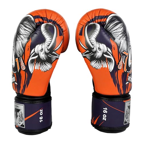 Tuff Sport Muay Thai Gloves, Boxing Gloves for Men Women, Training & Sparring MMA Kickboxing Workout Ventilated Palm (Aiyara, 12 OZ)