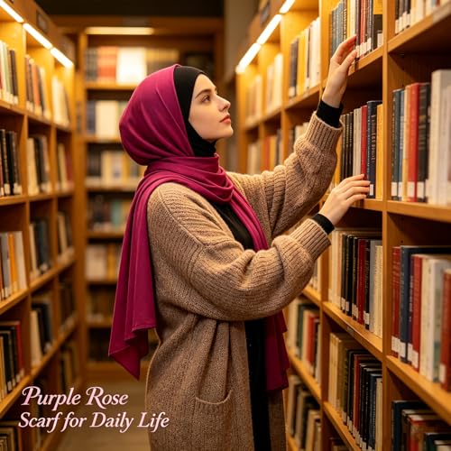 Hijab Scarf for Women, 3PCS Set with Undercap and Hijab Clip Lightweight Modal Muslim Head Wrap Scarf for Daily - color: Sy22-dark Fuchsia Hijab+black Undercap